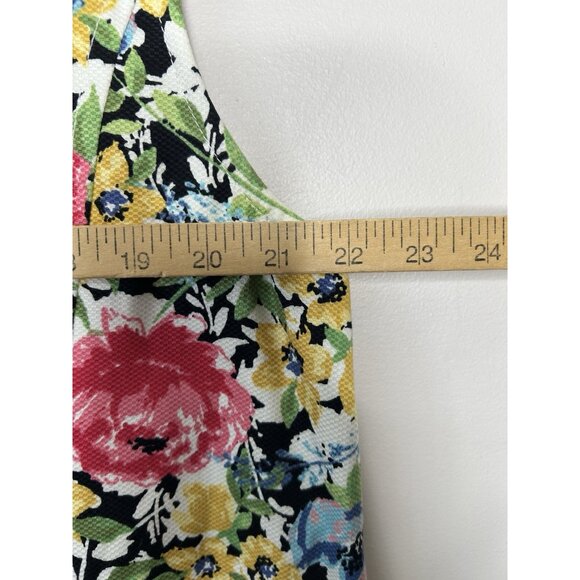 Talbots Woman Sheath Dress White Pink Watercolor Floral Canvas Zip Up Size 22W - Picture 4 of 7